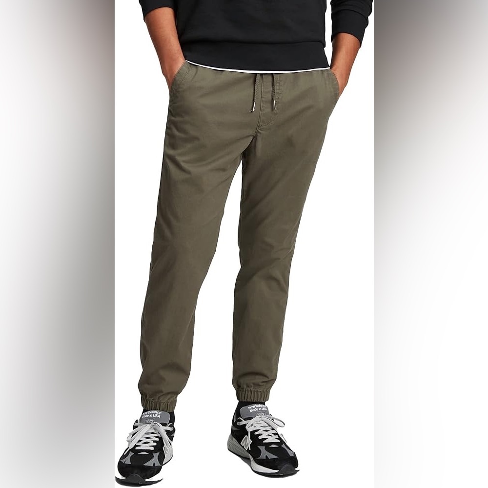 GAP Men’s Medium Olive Green Jogger Pants Elastic Waist Drawstring‎ Casual Fit